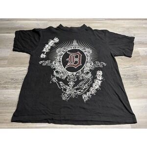 Vintage Y2K Affliction Style T-Shirt Detroit Cyber‎ Emo Opiumcore Streetwear 2XL